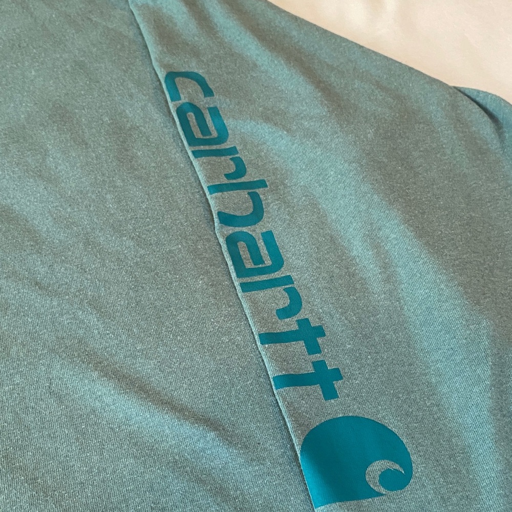 Carhartt Men's Teal Green Long Sleeve Tee - Picture 2 of 3